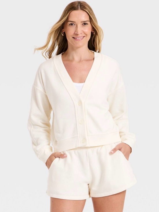 Universal Thread Sweaters - NWOT Universal Thread Women's Fleece Cardigan - Cream White Size L